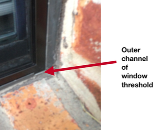 outer channel of window threshold